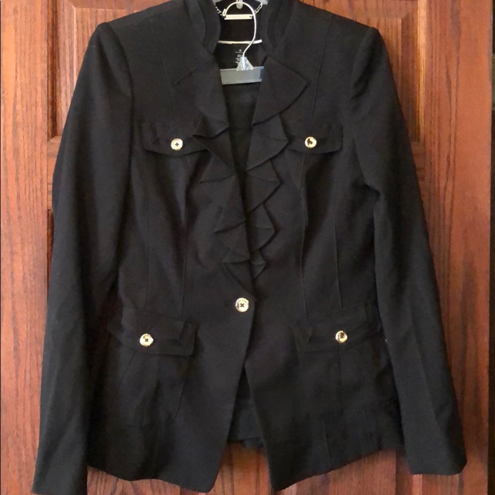 Black suit jacket and skirt